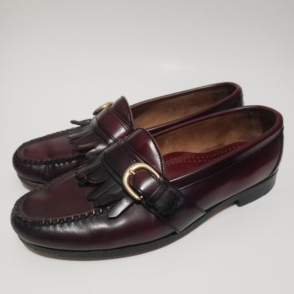 Cole Haan Men's Burgundy Leather Slip On Pinch Buckle Casual Loafer Shoes 10 B - Picture 1 of 12